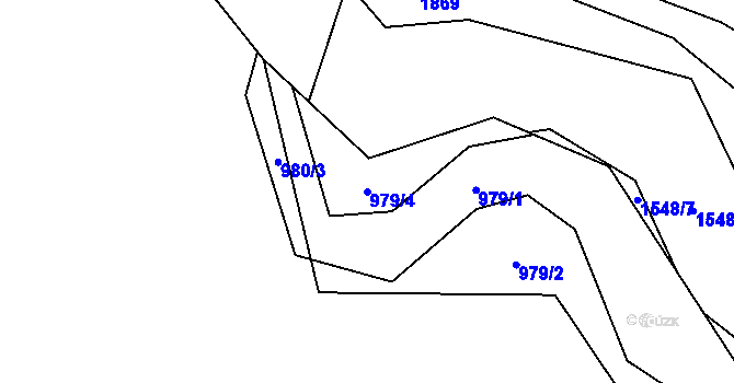 Parcela st. 979/4 v KÚ Hnojník, Katastrální mapa