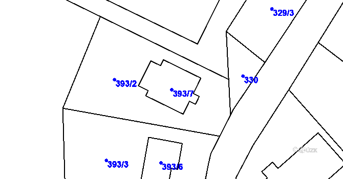 Parcela st. 393/7 v KÚ Hnojník, Katastrální mapa