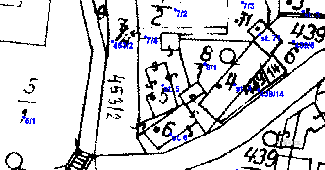 Parcela st. 5 v KÚ Hobšovice, Katastrální mapa