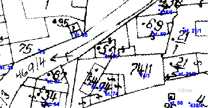 Parcela st. 55 v KÚ Hobšovice, Katastrální mapa
