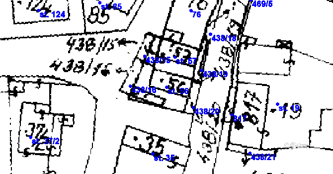 Parcela st. 56 v KÚ Hobšovice, Katastrální mapa