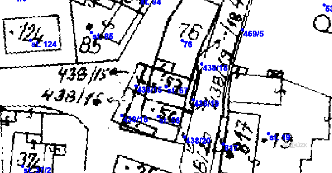Parcela st. 57 v KÚ Hobšovice, Katastrální mapa