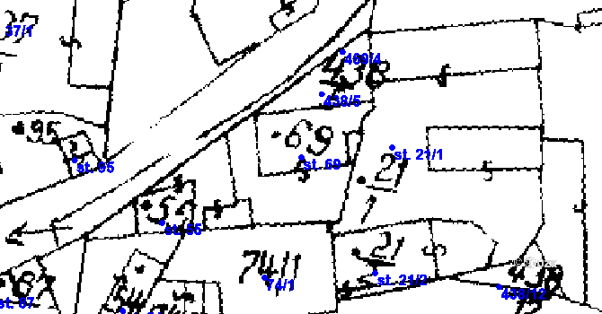 Parcela st. 69 v KÚ Hobšovice, Katastrální mapa