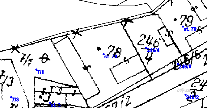 Parcela st. 78 v KÚ Hobšovice, Katastrální mapa