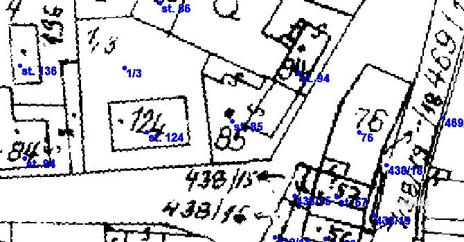 Parcela st. 85 v KÚ Hobšovice, Katastrální mapa