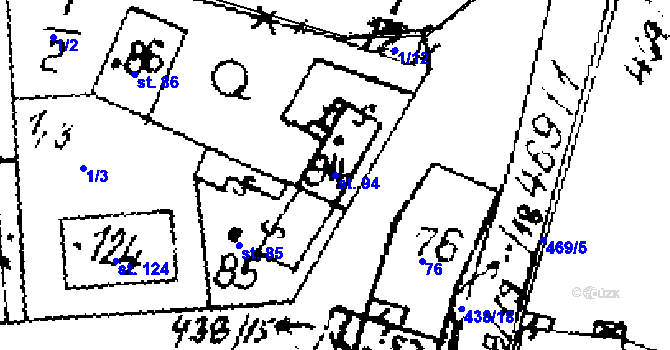 Parcela st. 94 v KÚ Hobšovice, Katastrální mapa