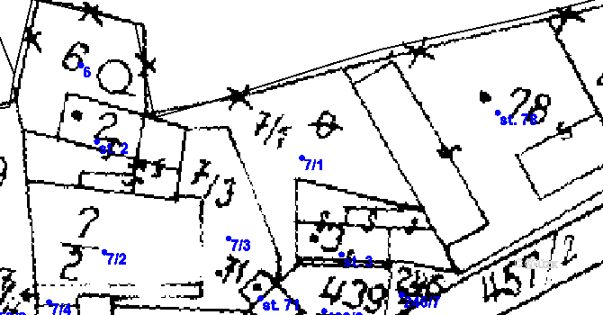 Parcela st. 7/1 v KÚ Hobšovice, Katastrální mapa