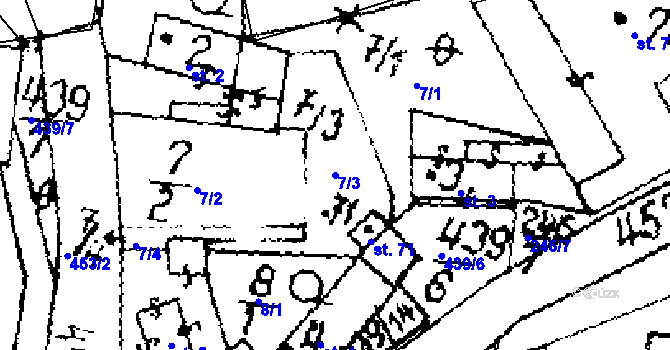 Parcela st. 7/3 v KÚ Hobšovice, Katastrální mapa