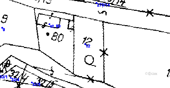 Parcela st. 12 v KÚ Hobšovice, Katastrální mapa