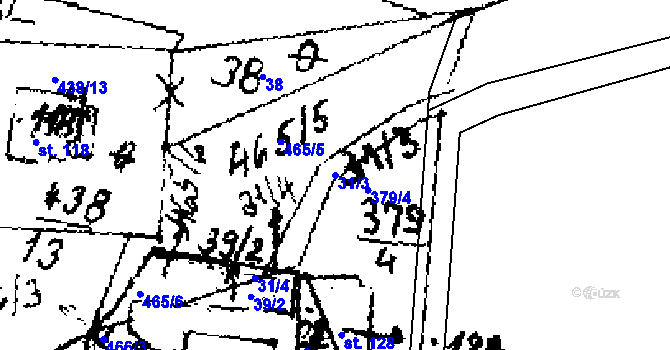 Parcela st. 31/3 v KÚ Hobšovice, Katastrální mapa