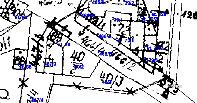 Parcela st. 466/2 v KÚ Hobšovice, Katastrální mapa