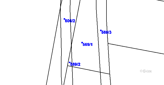 Parcela st. 569/1 v KÚ Hobšovice, Katastrální mapa