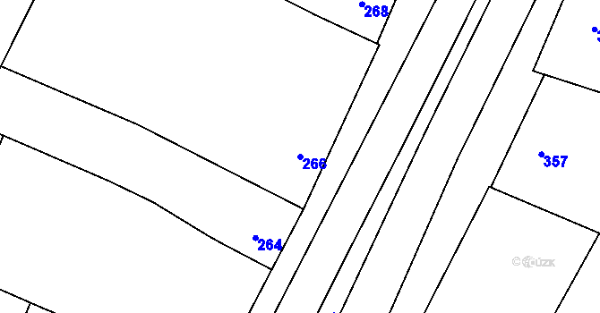 Parcela st. 266 v KÚ Hodějice, Katastrální mapa