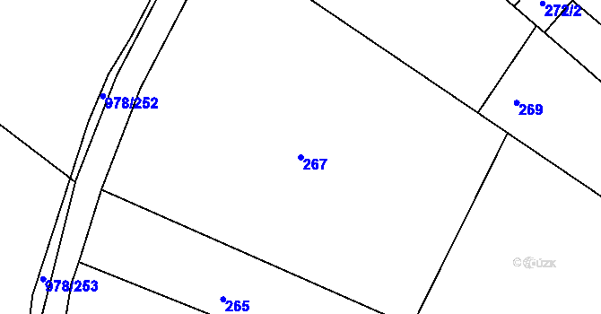 Parcela st. 267 v KÚ Hodějice, Katastrální mapa
