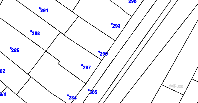 Parcela st. 290 v KÚ Hodějice, Katastrální mapa