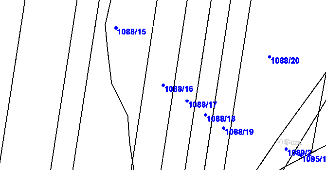 Parcela st. 1088/16 v KÚ Hodějice, Katastrální mapa