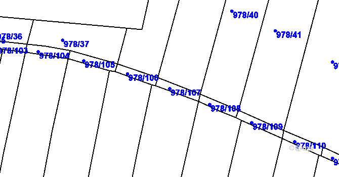 Parcela st. 978/107 v KÚ Hodějice, Katastrální mapa
