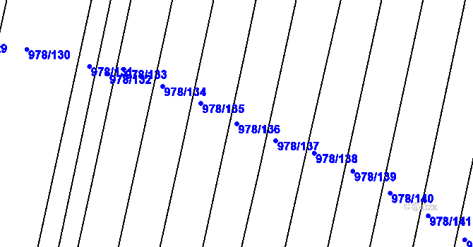 Parcela st. 978/136 v KÚ Hodějice, Katastrální mapa