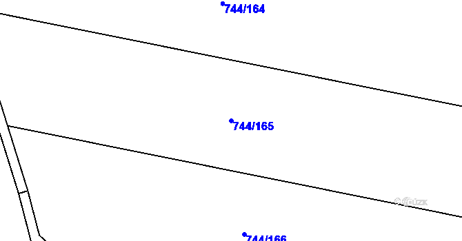 Parcela st. 744/165 v KÚ Hodějice, Katastrální mapa