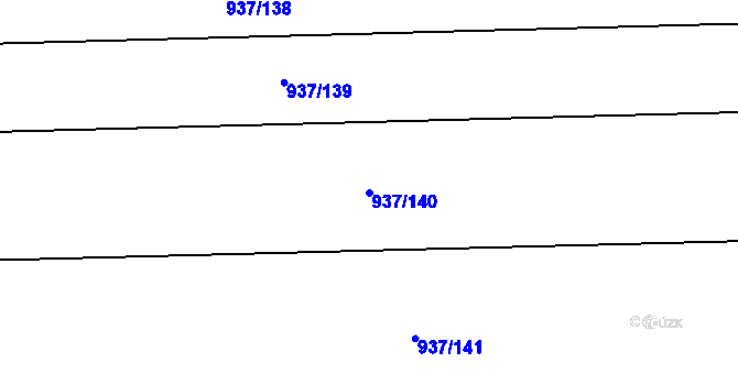 Parcela st. 937/140 v KÚ Hodějice, Katastrální mapa