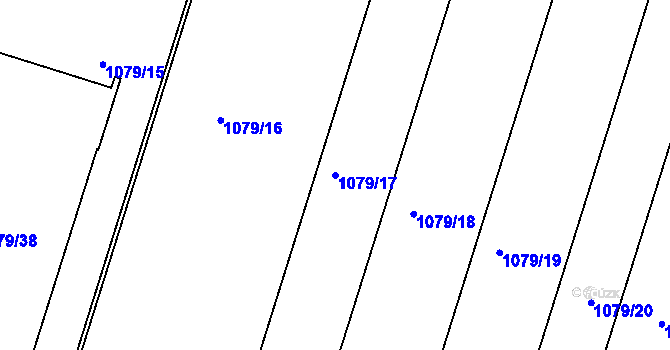 Parcela st. 1079/17 v KÚ Hodějice, Katastrální mapa