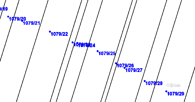 Parcela st. 1079/25 v KÚ Hodějice, Katastrální mapa