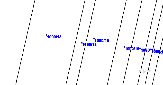 Parcela st. 1090/14 v KÚ Hodějice, Katastrální mapa