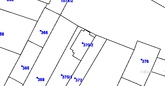 Parcela st. 370/2 v KÚ Hodějice, Katastrální mapa