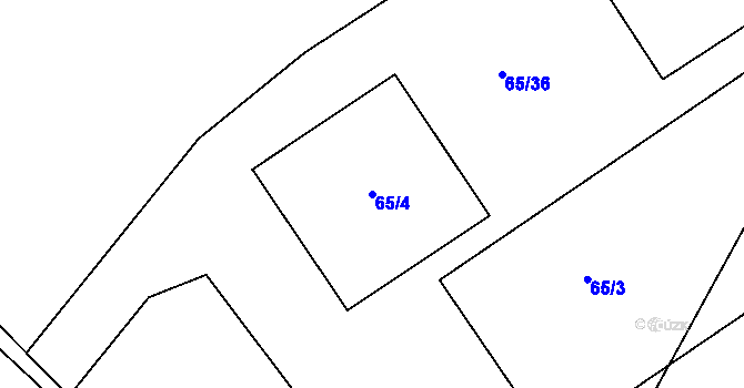 Parcela st. 65/4 v KÚ Hoděšovice, Katastrální mapa