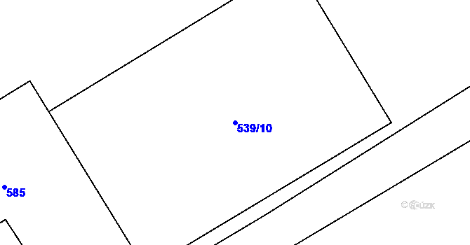 Parcela st. 539/10 v KÚ Hoděšovice, Katastrální mapa