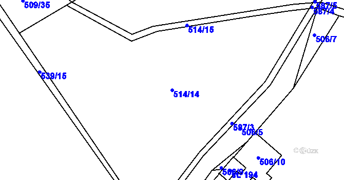 Parcela st. 514/14 v KÚ Hoděšovice, Katastrální mapa