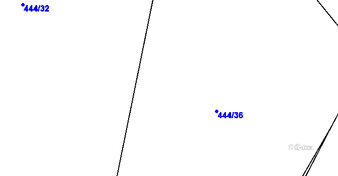 Parcela st. 444/33 v KÚ Hoděšovice, Katastrální mapa