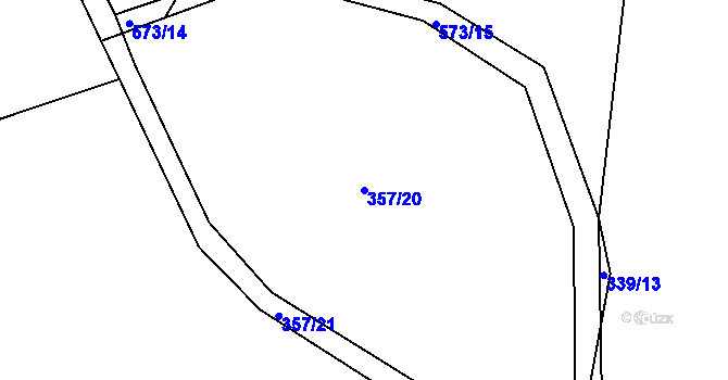 Parcela st. 357/20 v KÚ Hoděšovice, Katastrální mapa