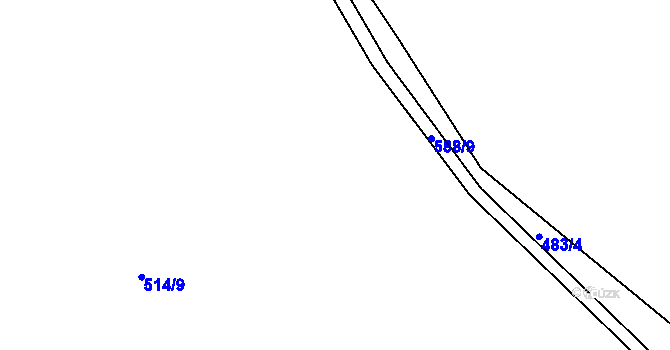 Parcela st. 514/8 v KÚ Hoděšovice, Katastrální mapa