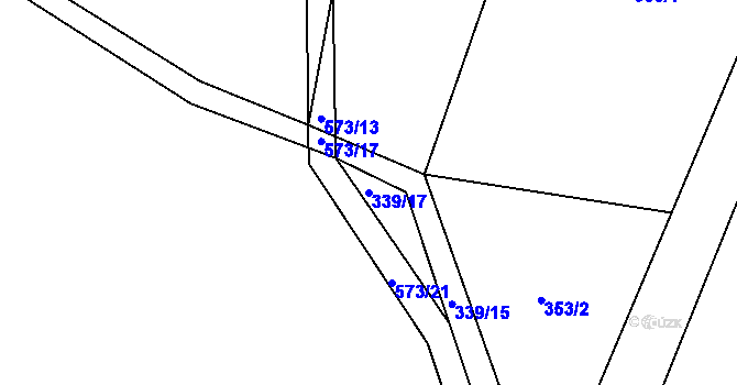 Parcela st. 339/17 v KÚ Hoděšovice, Katastrální mapa