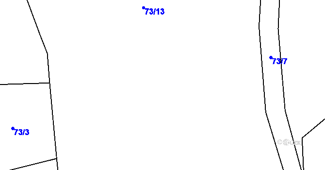 Parcela st. 74 v KÚ Hoděšovice, Katastrální mapa
