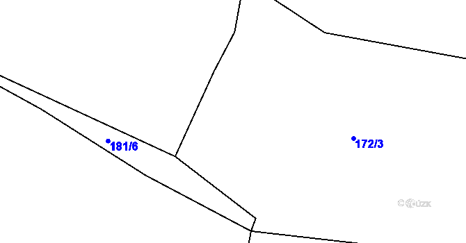 Parcela st. 181/5 v KÚ Hoděšovice, Katastrální mapa