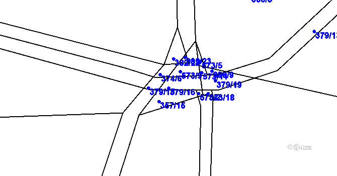 Parcela st. 379/16 v KÚ Hoděšovice, Katastrální mapa