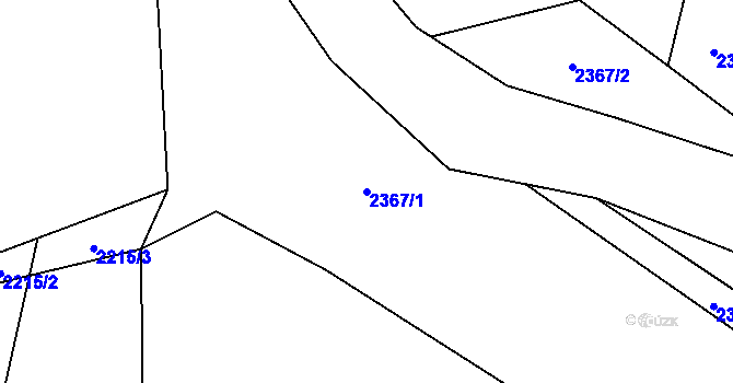 Parcela st. 2367/1 v KÚ Hodice, Katastrální mapa