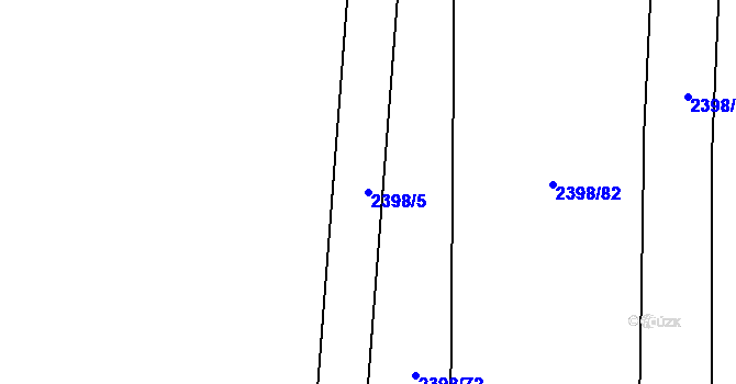 Parcela st. 2398/5 v KÚ Hodice, Katastrální mapa
