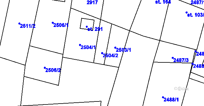 Parcela st. 2504/2 v KÚ Hodice, Katastrální mapa