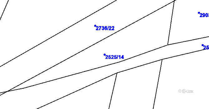 Parcela st. 2525/14 v KÚ Hodice, Katastrální mapa