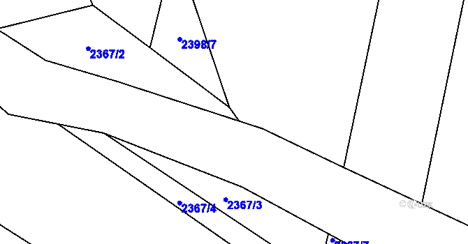 Parcela st. 2398/22 v KÚ Hodice, Katastrální mapa