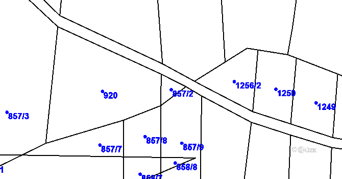 Parcela st. 857/2 v KÚ Hodice, Katastrální mapa