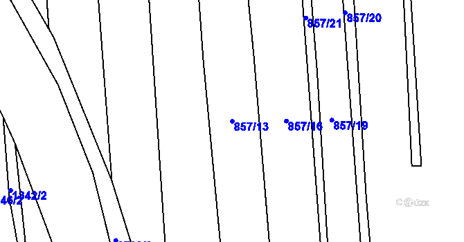 Parcela st. 857/13 v KÚ Hodice, Katastrální mapa