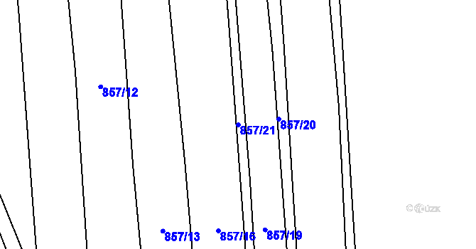 Parcela st. 857/21 v KÚ Hodice, Katastrální mapa