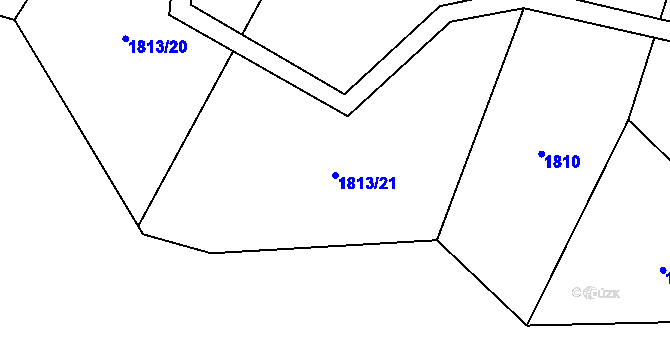 Parcela st. 1813/21 v KÚ Hodice, Katastrální mapa