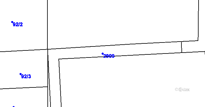 Parcela st. 2909 v KÚ Hodice, Katastrální mapa