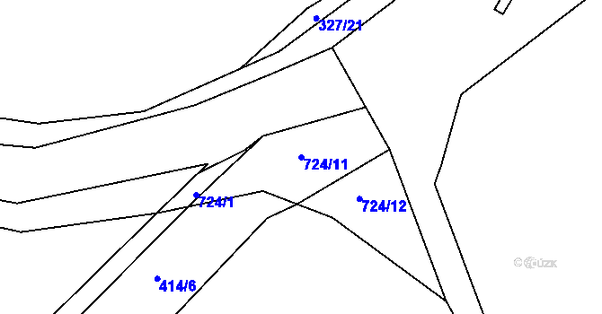 Parcela st. 724/11 v KÚ Hodíškov, Katastrální mapa