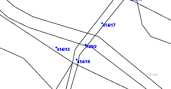 Parcela st. 739/2 v KÚ Hodíškov, Katastrální mapa